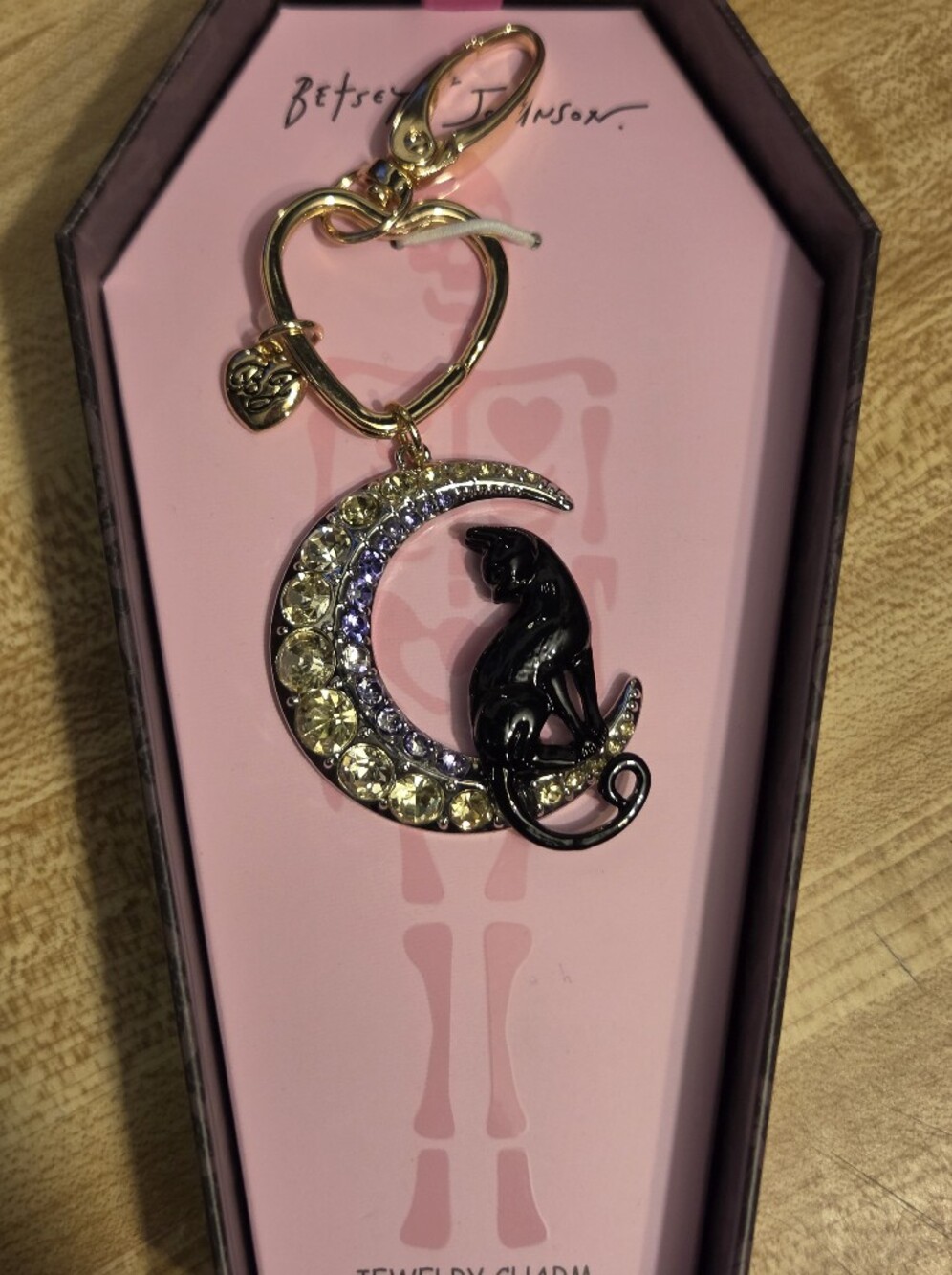 Betsey Johnson NWT/NIB Cat & Moon Bag Charm/Keychain - Picture 4 of 5